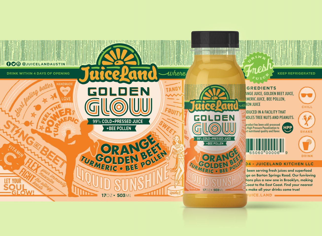 Juiceland Golden Glow Label