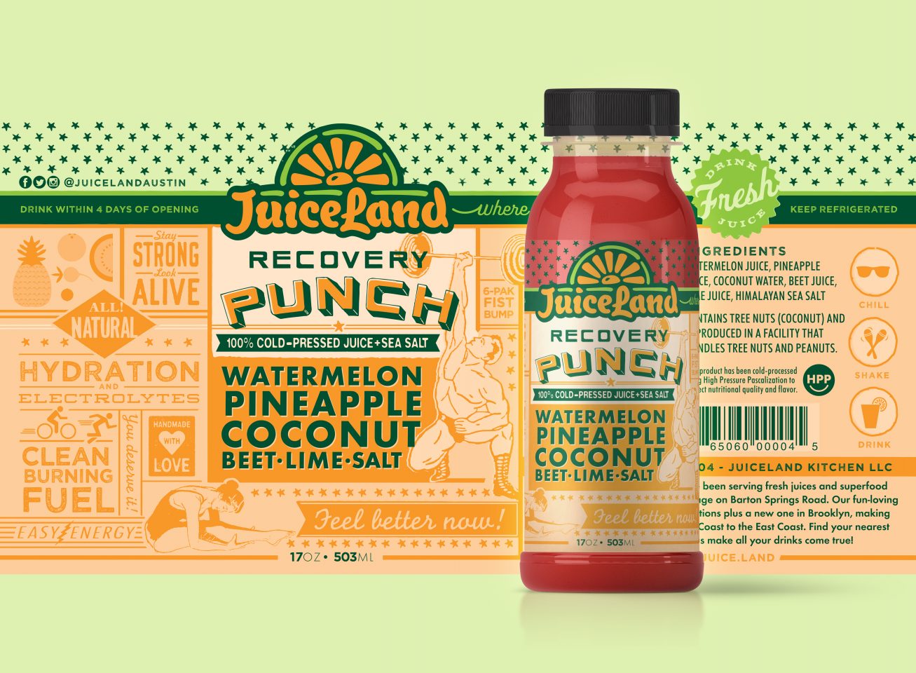 Juiceland Recovery Punch Label