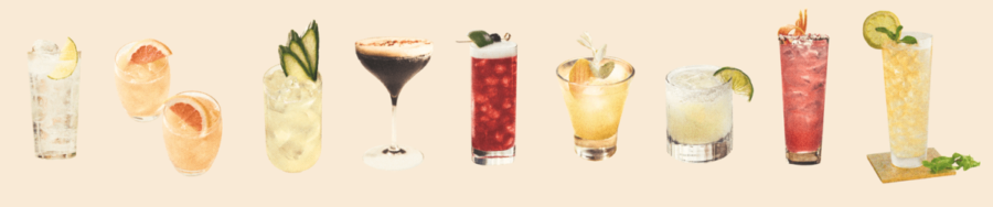 Draft Cocktails in a line