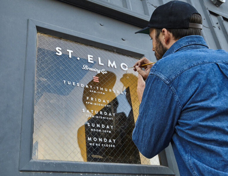 St.Elmo hours door sign by Joe Swec